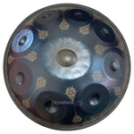 Handpan, frequence 432hz, frequence 440hz, hang drum, hang, gamme sol mineur, Zenapan, Do majeur, handpan mandala, acheter handpan, bleu